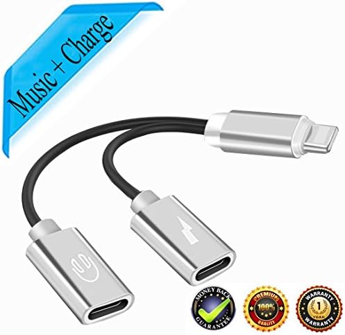Lightening Jack Adapter, Lightnig Adapter for iPhone 7/7Plus iPhoneX 10/ iPhone 8/8Plus, Lightning Headphone Jack Cable, Support Music+Charger+Calling+Audio Splitter Supports iOS 10.3 / 11 or Later
