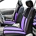 FH Group Car Seat Covers (Purple, Universal Fit) - Cloth, Full Set, Low Back, Airbag Compatible, Split Bench Rear Seat Cover for SUV, Sedan, Van