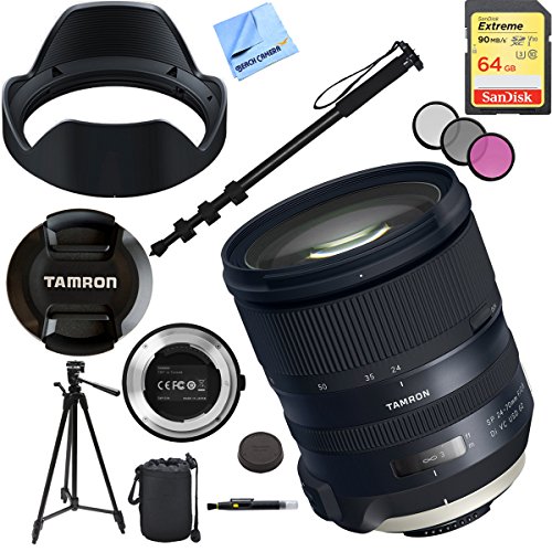 Tamron SP 24-70mm F/2.8 Di VC USD G2 Lens For Nikon Mount With TAP-IN Console Plus SanDisk Extreme 64GB Memory Card