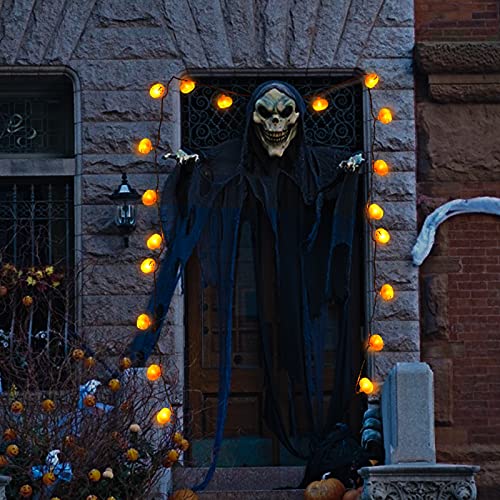 VGOODALL Pumpkin String Lights,20 LED 2 Modes Halloween String Lights Holiday Lights for Outdoor Indoor Party Decor