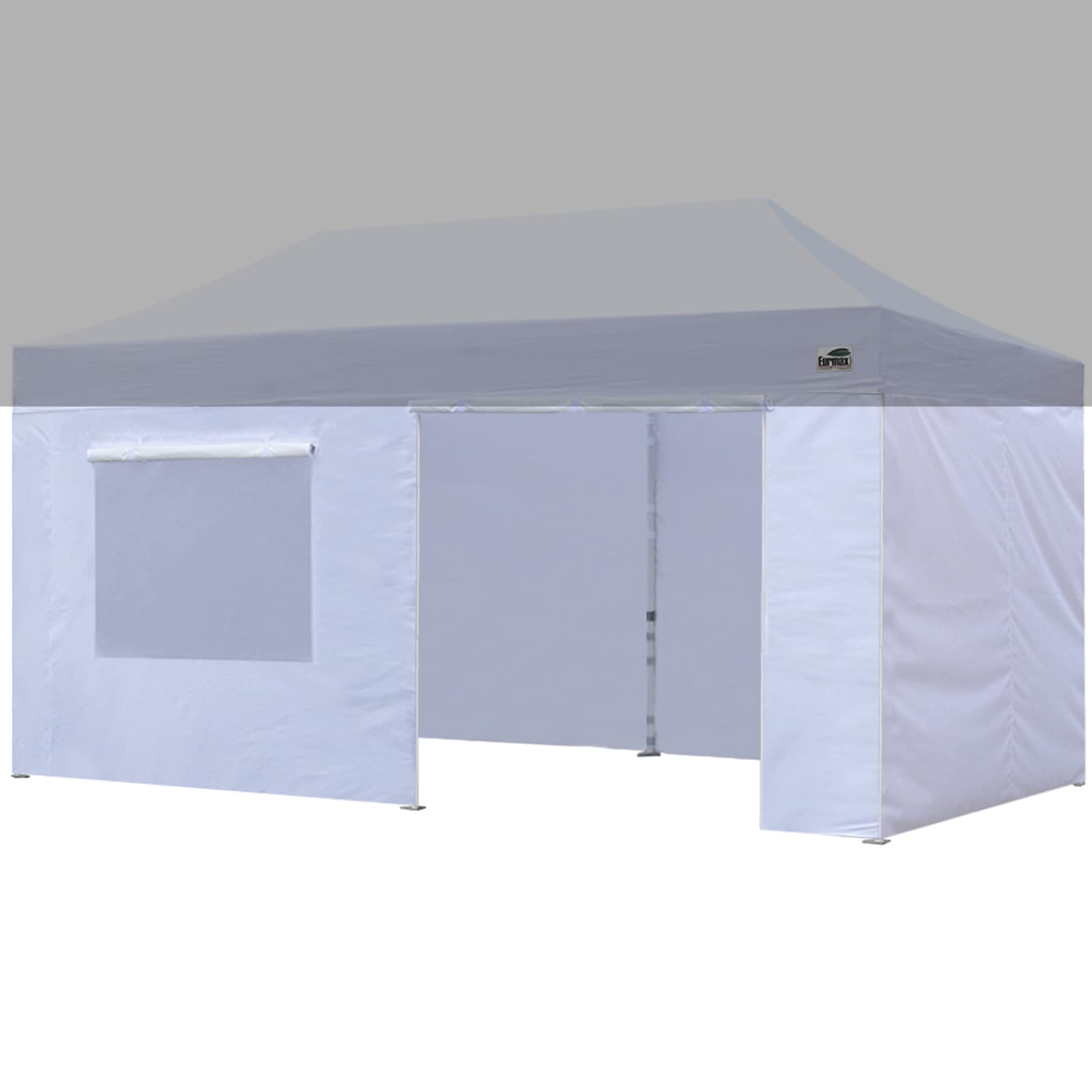Photo 1 of Eurmax USA Full Zippered Walls for 10 x 20 Easy Pop Up Canopy Tent,Enclosure Sidewall Kit with Roller Up Mesh Window and Door 4 Walls ONLY,NOT Including Frame and Top?White?