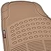 MotorTrend 100% Odorless Clean Rubber Car Floor Mat Set for Maximum Weather Protection (Sand Beige) -Semi Custom Fit