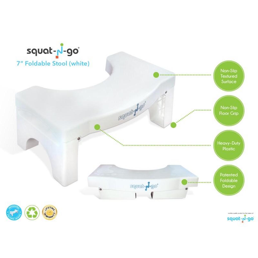Squat N Go 7” Folding Squatting Stool | The Only Foldable Toilet Stool