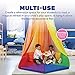 Constructive Playthings Rainbow Retreat Kids Canopy,Decorative, Fun Space Hanging Bed Canopy for Bedrooms, Optimize Classroom Space or Play Space, Mesh Netting, Built In Loop, Easy Assembly, All Ages