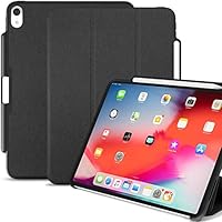 KHOMO iPad Pro 12.9 Inch Case 3rd Generation (Released 2018) with Pen Holder - Dual Black Super Slim Cover - Support Pencil Charging