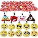 JOYIN 28 Pcs Valentines Expression Face Keychains Filled Hearts and Valentine’s Day Cards for Classroom Exchange, Mini Plush Party Favors Supplies for Gift Exchange, Game Prizes and School Rewards