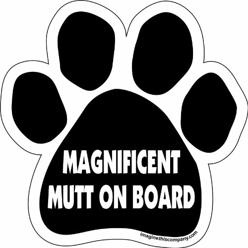 Imagine This Paw Car Magnet, Love Magnificent Mutt on Board, 5-1/2-Inch by 5-1/2-Inch