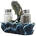 Bass Fishing Salt and Pepper Shaker Set with Holder Figurine for Rustic Cabin and Lodge Restaurant Bar or Kitchen Decor Fish Sculptures and Gifts for Fishermen