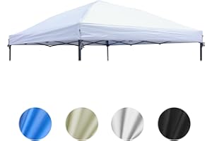 D&ONEHOS 10x10 Canopy Replacement Top, Waterproof Sunshade Canopy Tent Top Roof Cover for Outdoor Garden Patio Pavilion Sunshade with Silver Coated (Top Only,120“x120”,Silvery-White)