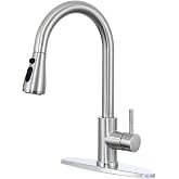 VCCUCINE Kitchen Faucet with Pull Down Sprayer, Brushed Nickel Faucet | High Arc, Stainless Steel, Single Handle, Pull Out Kitchen Sink Faucet