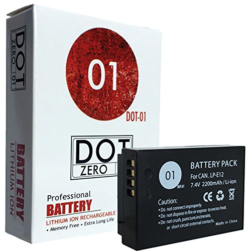 DOT-01 Brand 2200 mAh Replacement Canon LP-E12 Battery for Canon SX70, 100D Digital SLR Camera and Canon LPE12