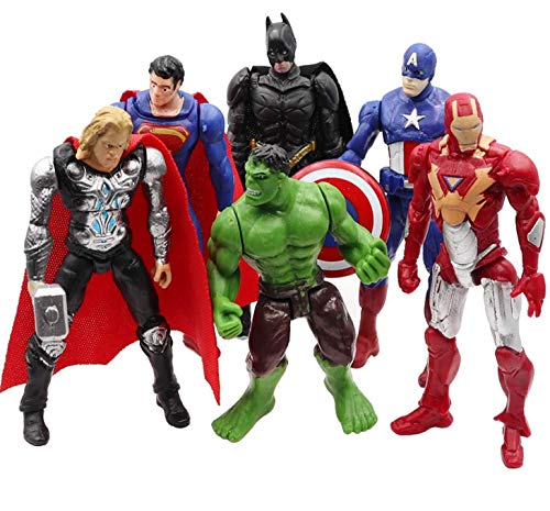 Jubasix 6 PCS Action Figure Set Superhero Action Figures PVC Figure 