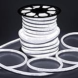 DELight 150 FT 110V White Flexible LED Neon Rope Light Indoor Outdoor Holiday Valentines Party Decoration Lighting