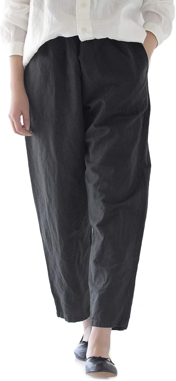 Amazon ダントン Danton クロップド丈 デニム コットンリネン イージーパンツ レディース Jd 2540ymn Jd 2540lhp 36 レディースs M Black ジーンズ 通販