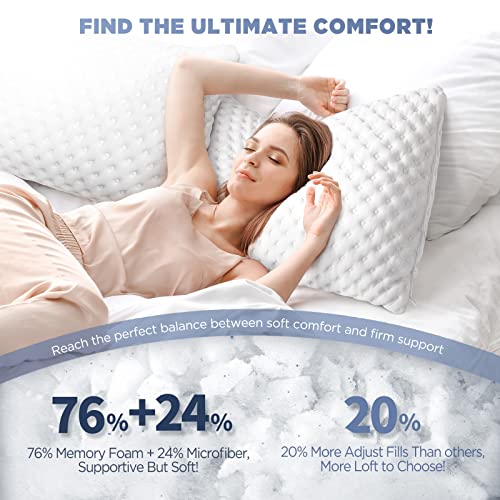 Groye Cooling Shredded Memory Foam Pillow with Gel Particles