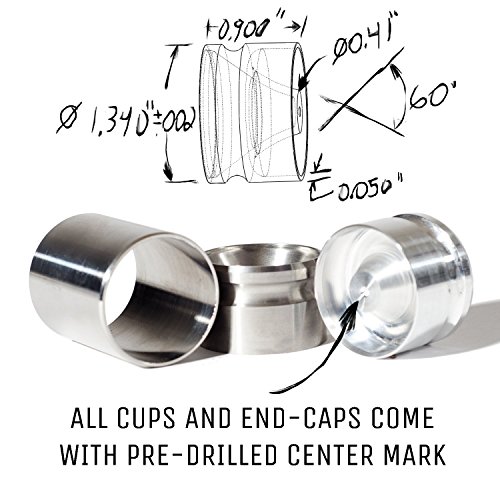 Aluminum & Stainless Cups For Maglite 2 D Cell Dry Storage Conversion
