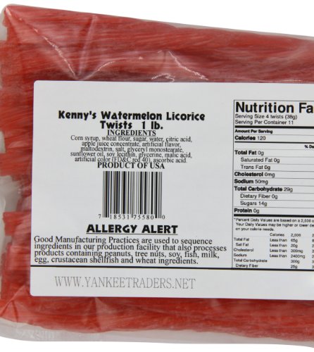 KENNYS LICORICE TWISTS, WATERMELON, 1 POUND