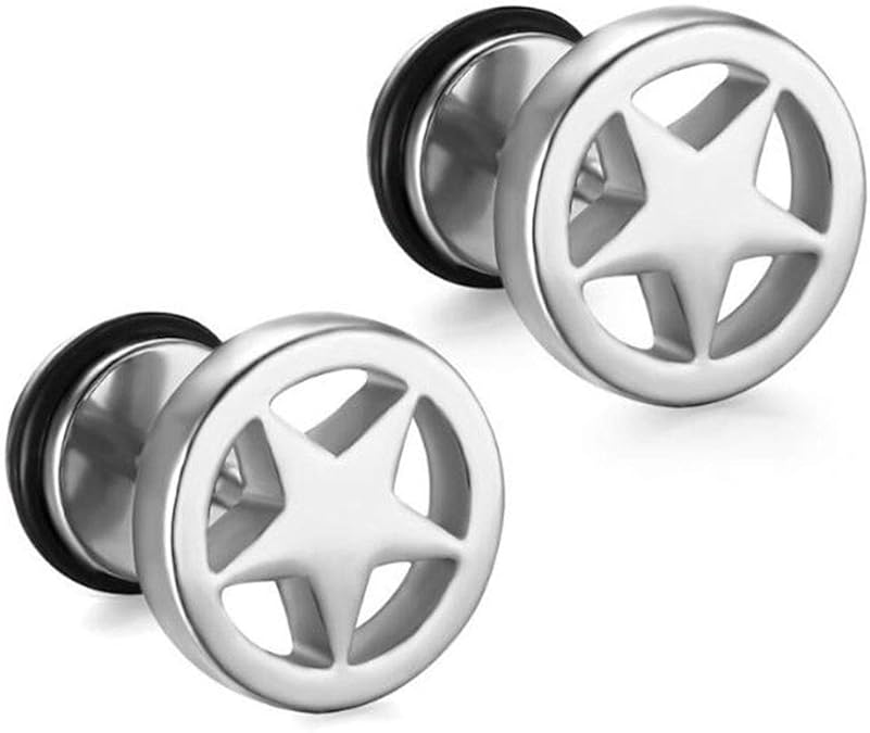 Titanio Barra Orecchini Borchie In Acciaio Chirurgico 316L Con Zirconi Neri - 2 Paia, Nickel Free, Per Lui E Lei Gioielli BeadsCorner Uomo Donna - Foto 12