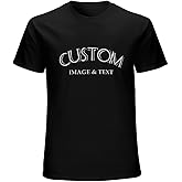Custom T Shirts Design Your Own Shirt for Men Women Personalized Printed T-Shirts with Photo Front/Back