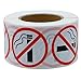HYBSK No Smoking Logo Labels Glossy Paper Public Warning Stickers 1.5
