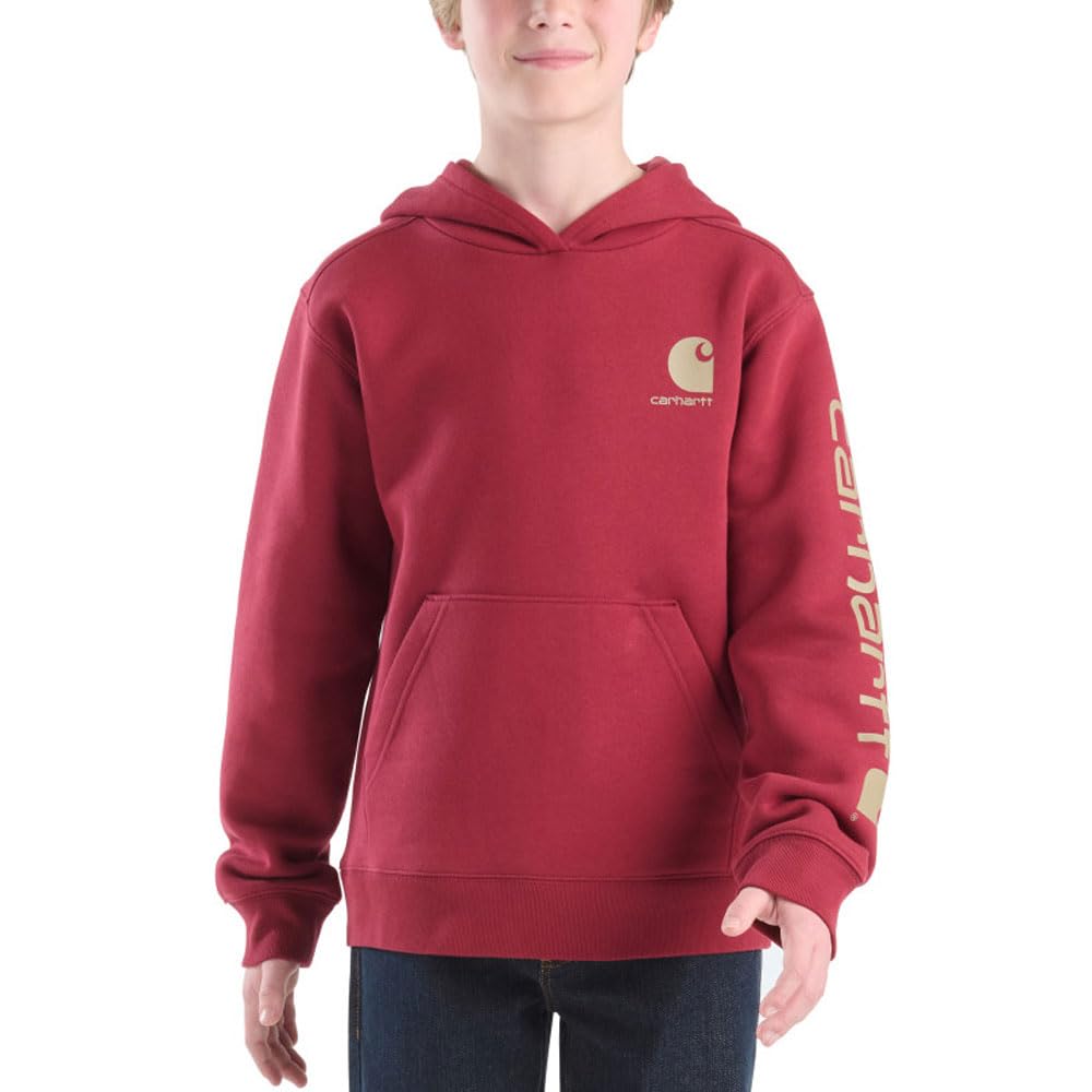 Carhartt Kid's CA6772 Long-Sleeve Graphic Sweatshirt - Boys Small (8-10) Tibetian Red Image