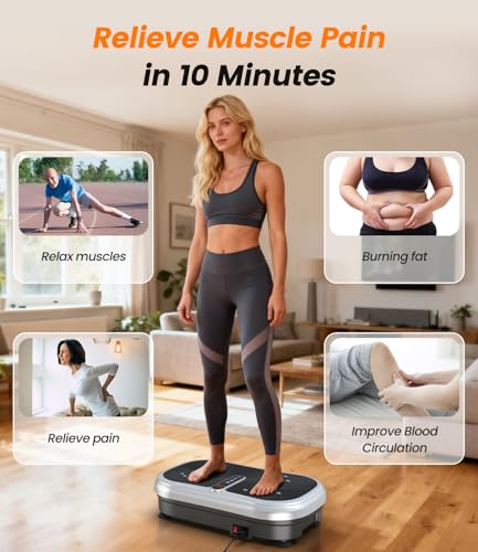 Vibrationsplatte 200W Vibration Plate Fitness mit Fernbedienung, 120 Stufen, Ultraschall & Gummifüße – für Home Workout, Muskelstraffung & Regeneration, Ideal für Frauen & Senioren thumbnail 3
