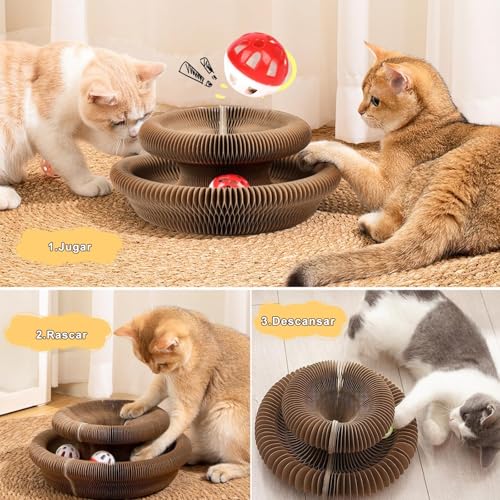 Kammoy Rascador para Gatos, Organo Mágico con Pelota para Gatos,Juguetes para Gatos,Jugete para Gatos Rascadores Interactivos 1Pcs