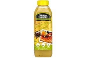 World Harbors Lemon Pepper Garlic Sauce & Marinade, Made in Maine, Ideal for Turkey Injector, Chicken Wings, Seafood, Grilled Meats, Salads, Stir-Fries, Sandwiches, Salads, Garnish Dipping Sauce 16 oz (Pack of 1)