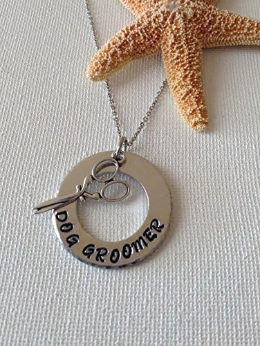 Dog Groomer Necklace - animal stylist - Scissors