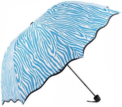 Aoosir Zebra Stripes UPF 50+ Sun Umbrella, Blue