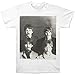 The Beatles Group Photo Moustaches Abbey Road Studios 1967 T-Shirt - White (X-Large)