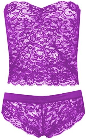 Levance Women Sexy Lace Crop Top Underwear Lingerie Set Babydoll Bodysuit Sleepwear