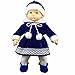 The Queen's Treasures 15 Inch Doll Clothes Designed for Use with Bitty Baby Dolls, Blue Velvet Dress with White Trim, Hat, Tights, Shoes, Compatible with American Girl's Bitty Baby Twins