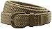 Braided Woven Elastic Stretch Belt With Matching Leather Covered Buckle (S(32"-34") 40.5" Total Length, Black)