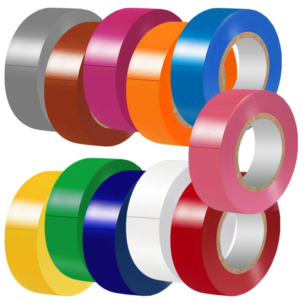 Photo 1 of LYLTECH Electrical Tape Matte Rainbow 11 Colors Pack, Waterproof,Strong Adhesive, Durable, Easy-Wrap,3/4-Inch by 30 Feet