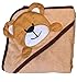 FLASH SALE | Akeekah Bear Hooded Baby Towel, Natural Organic Cotton, Large 31.5x31.5-Inch size