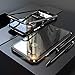 iPhone 7 Case,iPhone 8 Case, MISSCASE Ultra Slim Magnet Protective Case with Metal Frame Tempered Glass Back [Magnetic Adsorption Technology] [Support Wireless Charging](Black Frame + Clear Back)