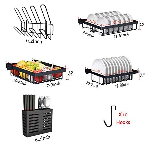 Over The Sink(33") Dish Drying Rack black Topkitch (New Upgrade) With Utensils Holder, stainless steel (Sink size≤33in) counter space.
