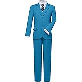Visaccy Boys Formal Suit Slim Fit Dress Clothes Ring Bearer Outfit Tuxedo Suits,Adjustable Waist