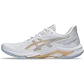 ASICS Women's Netburner Ballistic FlyteFoam 4 Volleyball Shoes, 8, White/Champagne