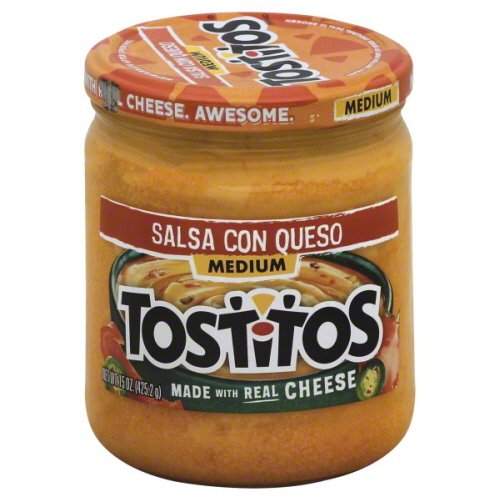 Tostitos salsa con queso medium 15 oz bottle