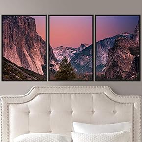 signwin 3 Piece Framed Canvas Wall Art Mountain...