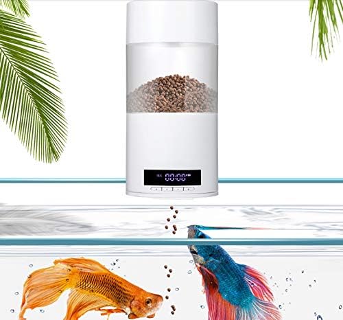 WTTTTW Smart Digital Fish Food Dispenser, Automatic Feeder for Fish Tanks and Aquariums, Programmable USB Charging