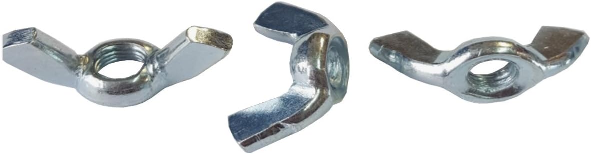 (Pack of 50) M6 Wing Nuts Steel, Zinc Plated Lug Nuts