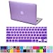 HDE MacBook Air 13 inch Case Soft Touch Matte Plastic Hard Case with Keyboard Cover (Models: A1369 and A1466), Purple