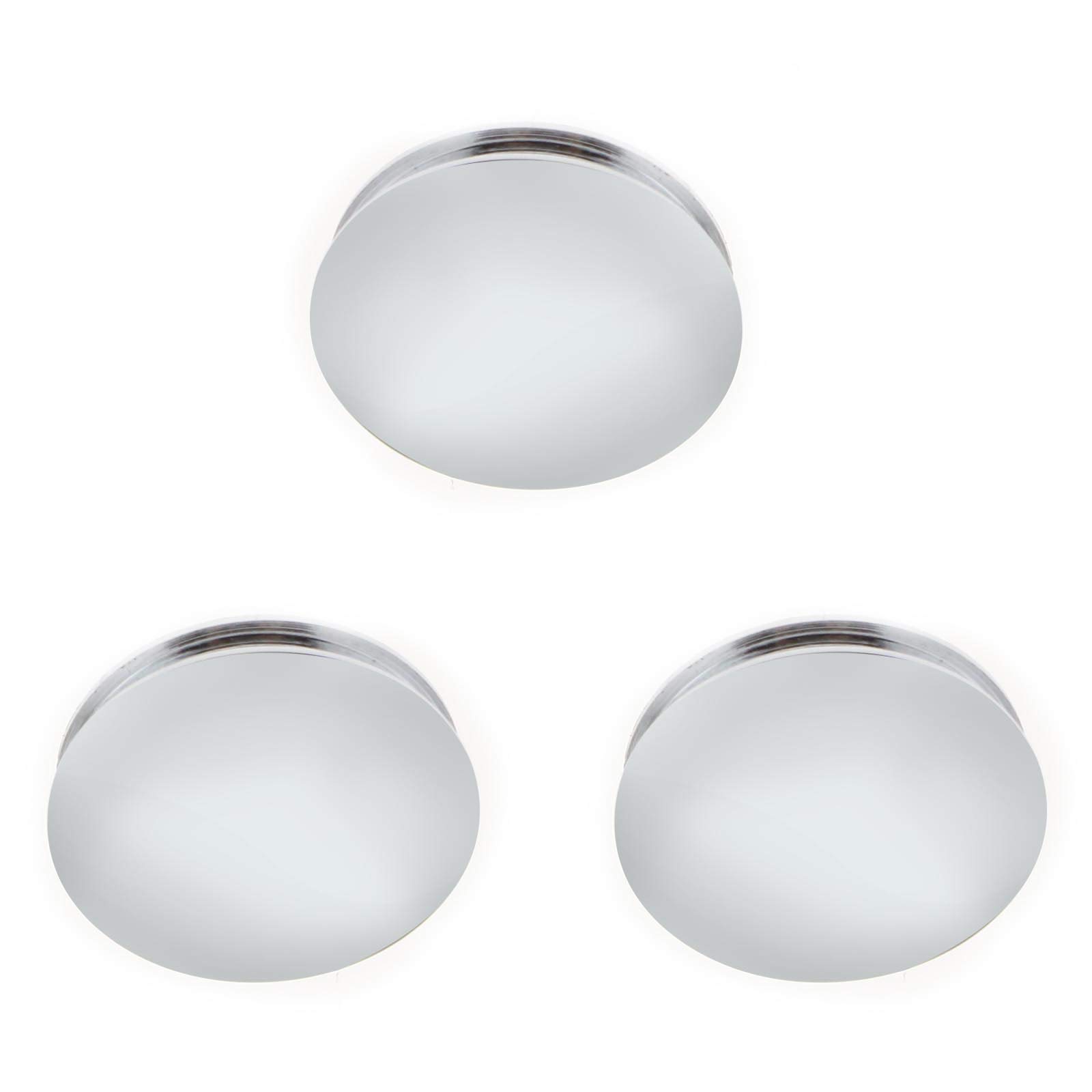 YINETTECH 3Pcs 37mm Chrome Click Clack Basin Sink Tap Push Button Waste Bath Pop Up Plug