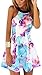 Fancyinn Women Sexy Halter Neck Floral Print Backless Beach Skater Mini Dress