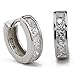Small Cubic Zirconia Hoop Earrings,Sterling Silver Plated Rhinestones Crystal Hoops Earrings