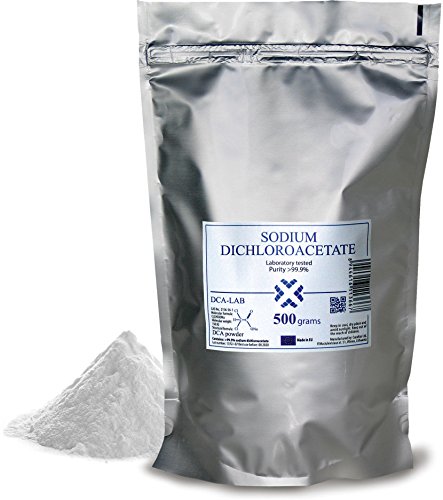 Sodium Dichloroacetate - DCA 500 Gram Bulk Powder, Purity >99.9%, Certificate of Analysis included, Made in EU, By DCA LAB, Tested in a Certified Laboratory, Buy Directly from Manufacturer, 1.1lb