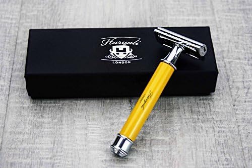 Men's Shaving De Safety Razor in Yellow. Perfect for Deep Clean Shave. Comes in a Designer Box. - Image 3